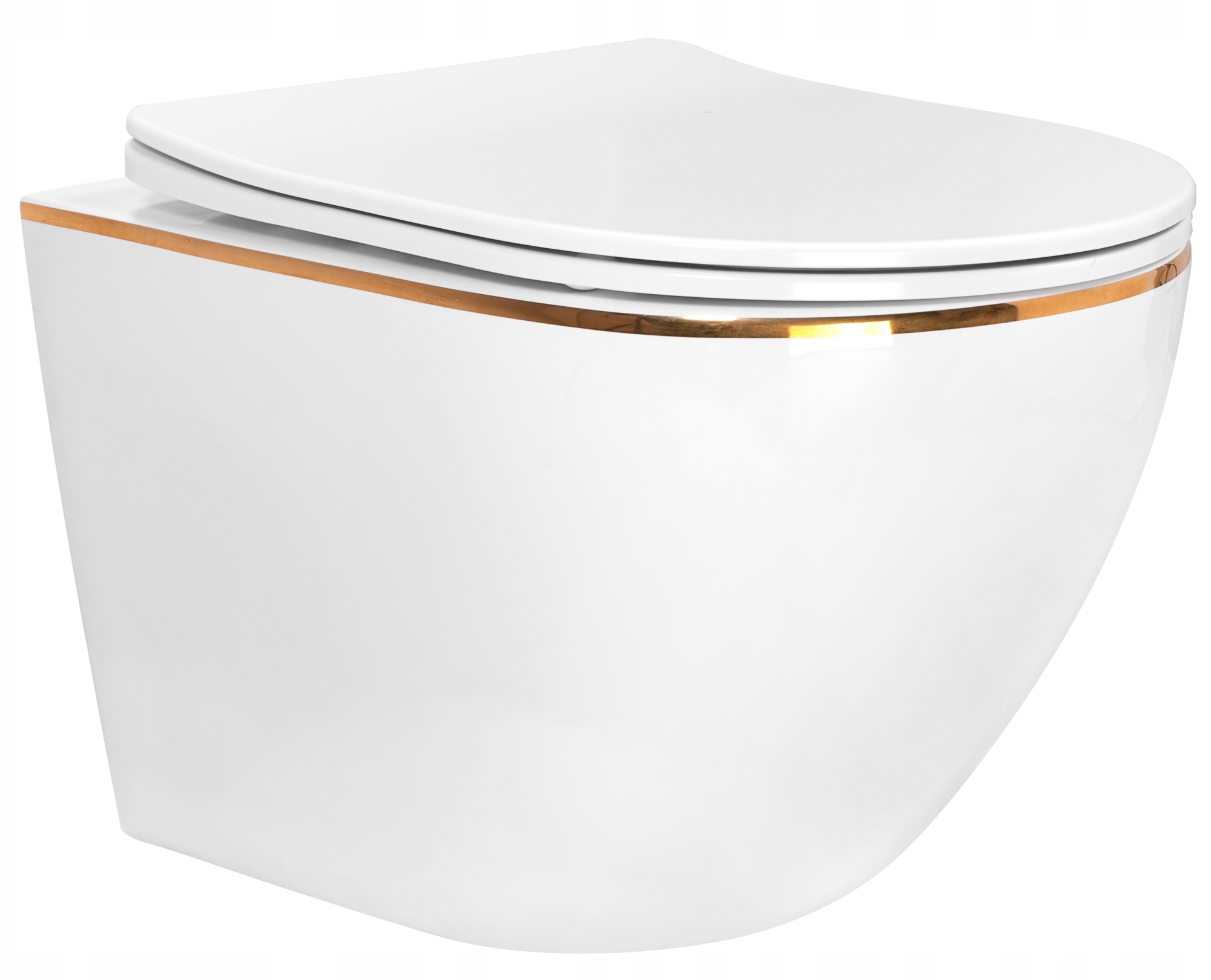 WC misa - Carlo Mini Rimless Gold Edge zavesená toaleta