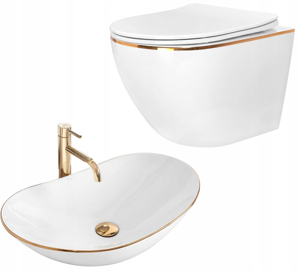 WC misa - Misa WC Rea Carlo + Gold Edge Royal Washbasin