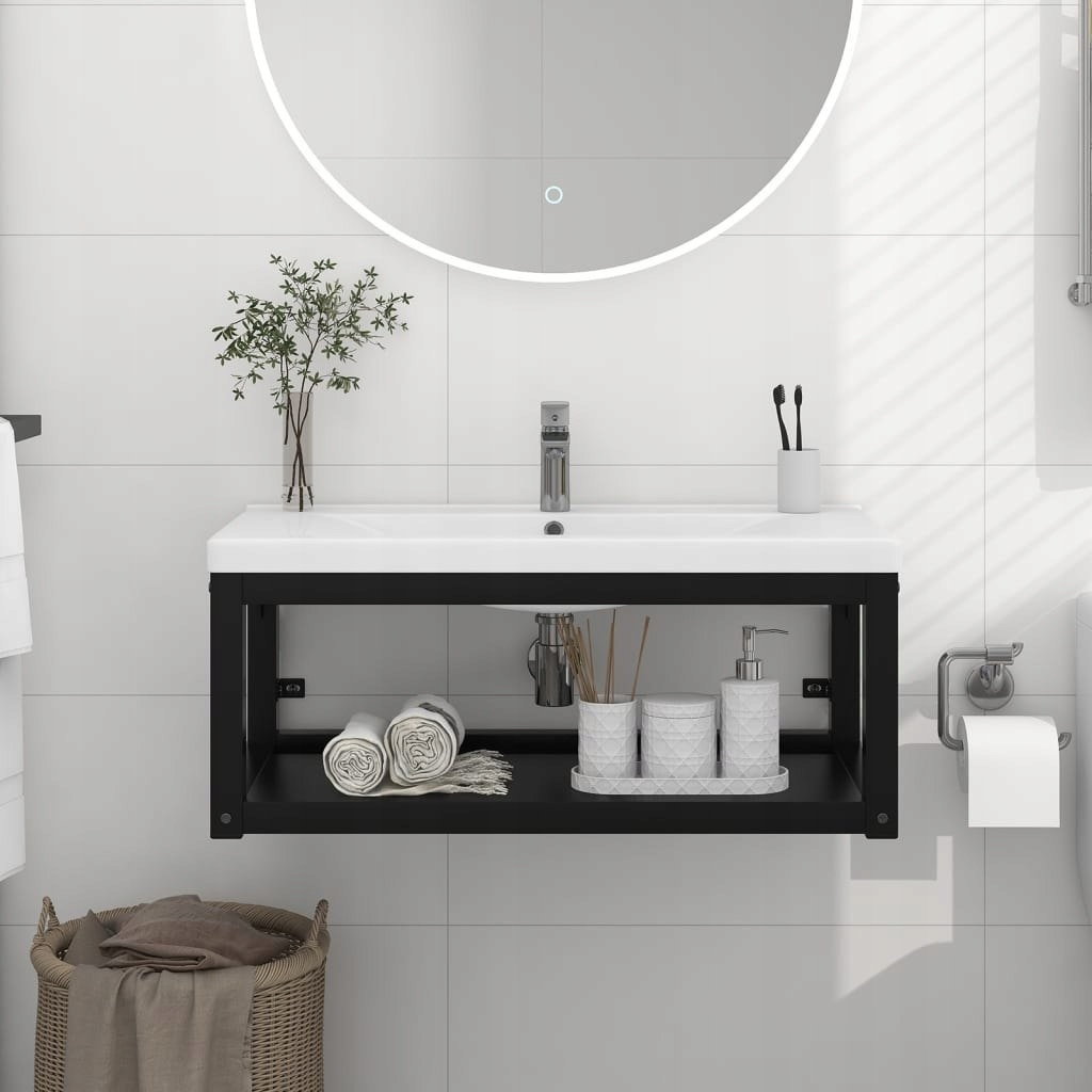 Podomietkový WC modul - Rám pripevnený k stene, čierny, 7