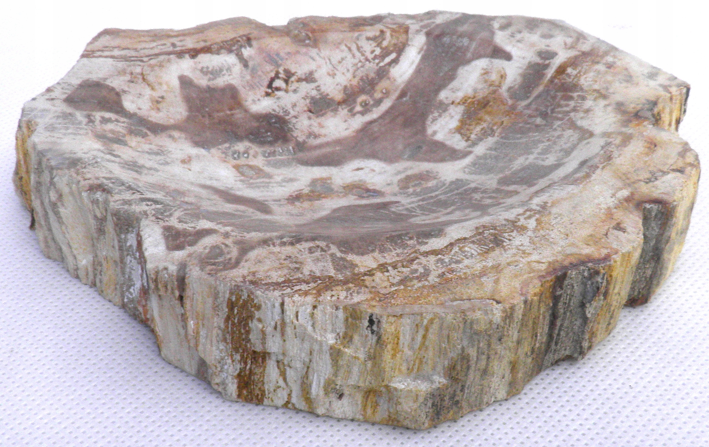 Mydlenička - Kamenná miska na mydlo skamenené drevo 15x13cm