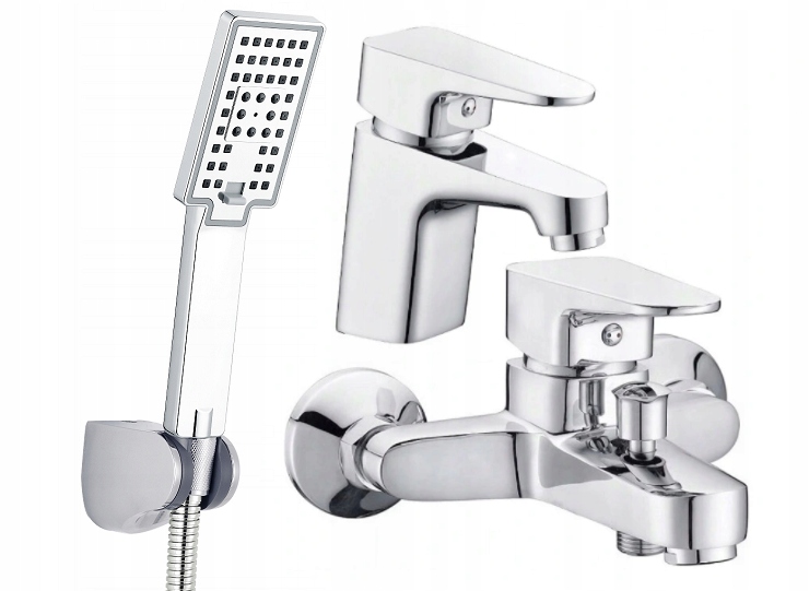 Vaňová batéria - 3 funkcie sprchovací kút mixer + + umývadlo CUBIC