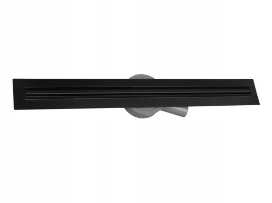 Sprchový žľab - Lineárny Outflow 50 cm Slim Rotary Siphon Black