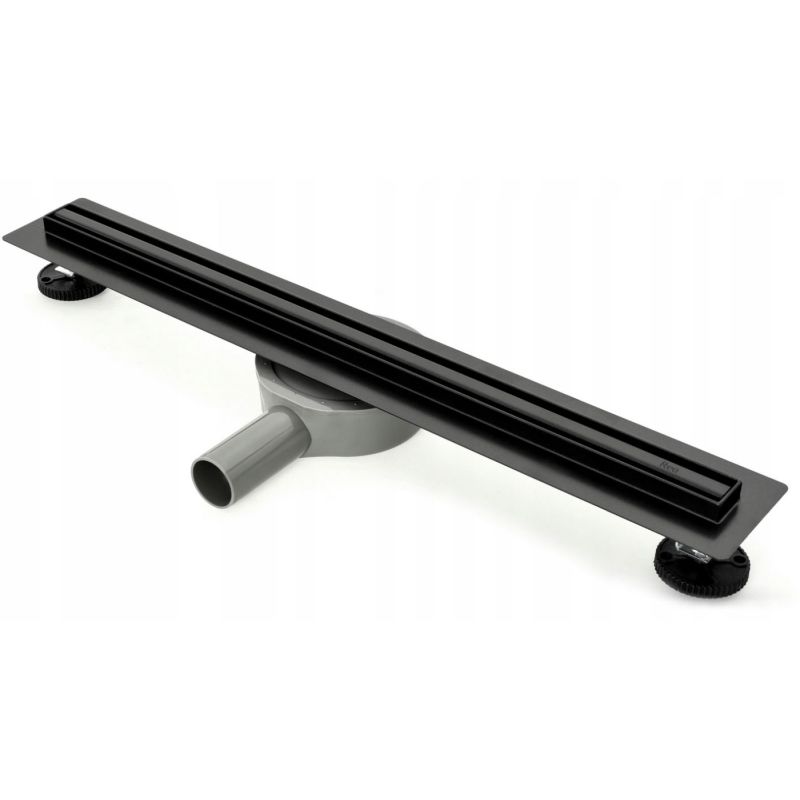 Sprchový žľab - Lineárny odtok 60 cm s čiernym reno golierom