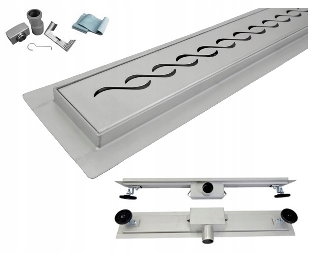 Sprchový žľab - Lineárne sprchovací odtok 65cm M01 Nízka 52m vlna