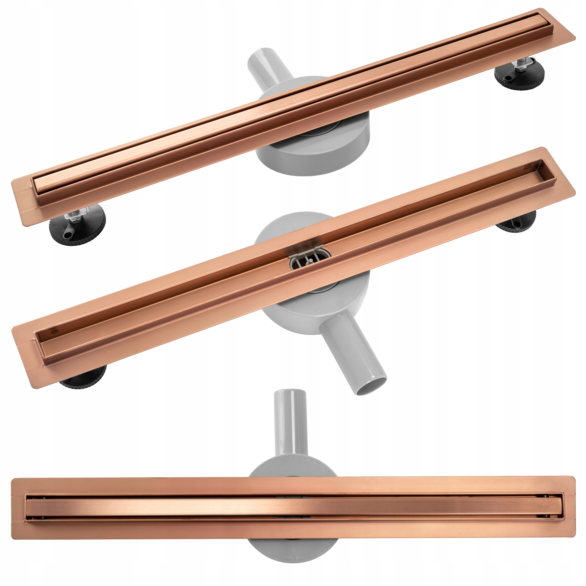 Sprchový žľab odtok - Rea Pro Slim 80 Linine Copper Linear