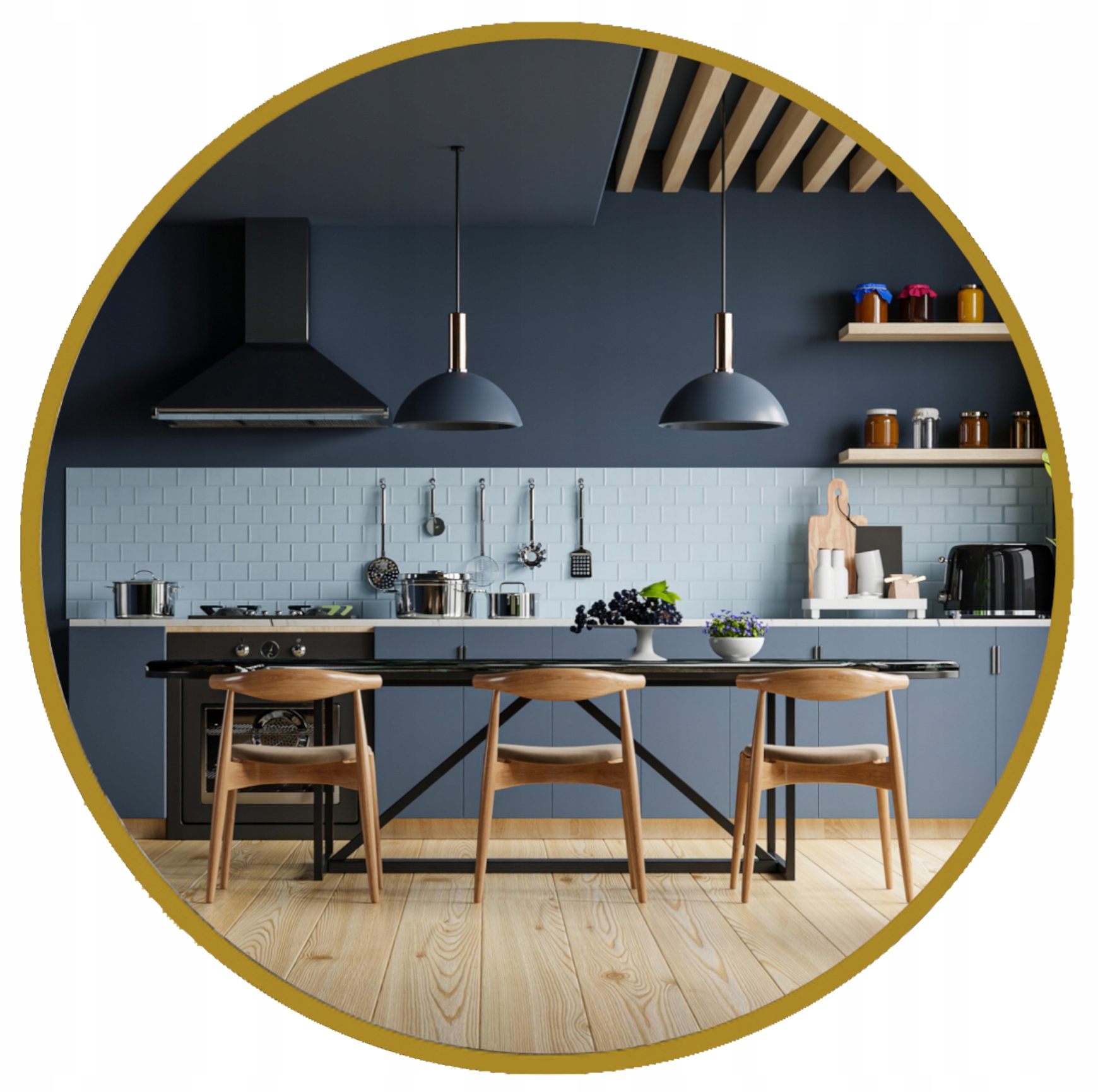 Okrúhle dekoratívne zrkadlo dekorácia 80 cm pre stenu