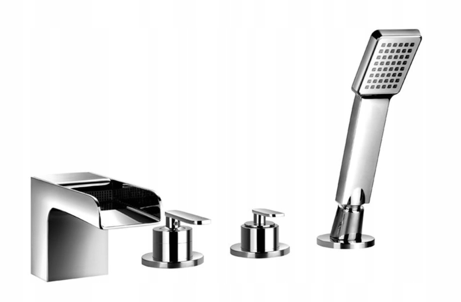 Vaňová batéria - OMNIRES CASCADE Knee batérie 4 otvory chróm