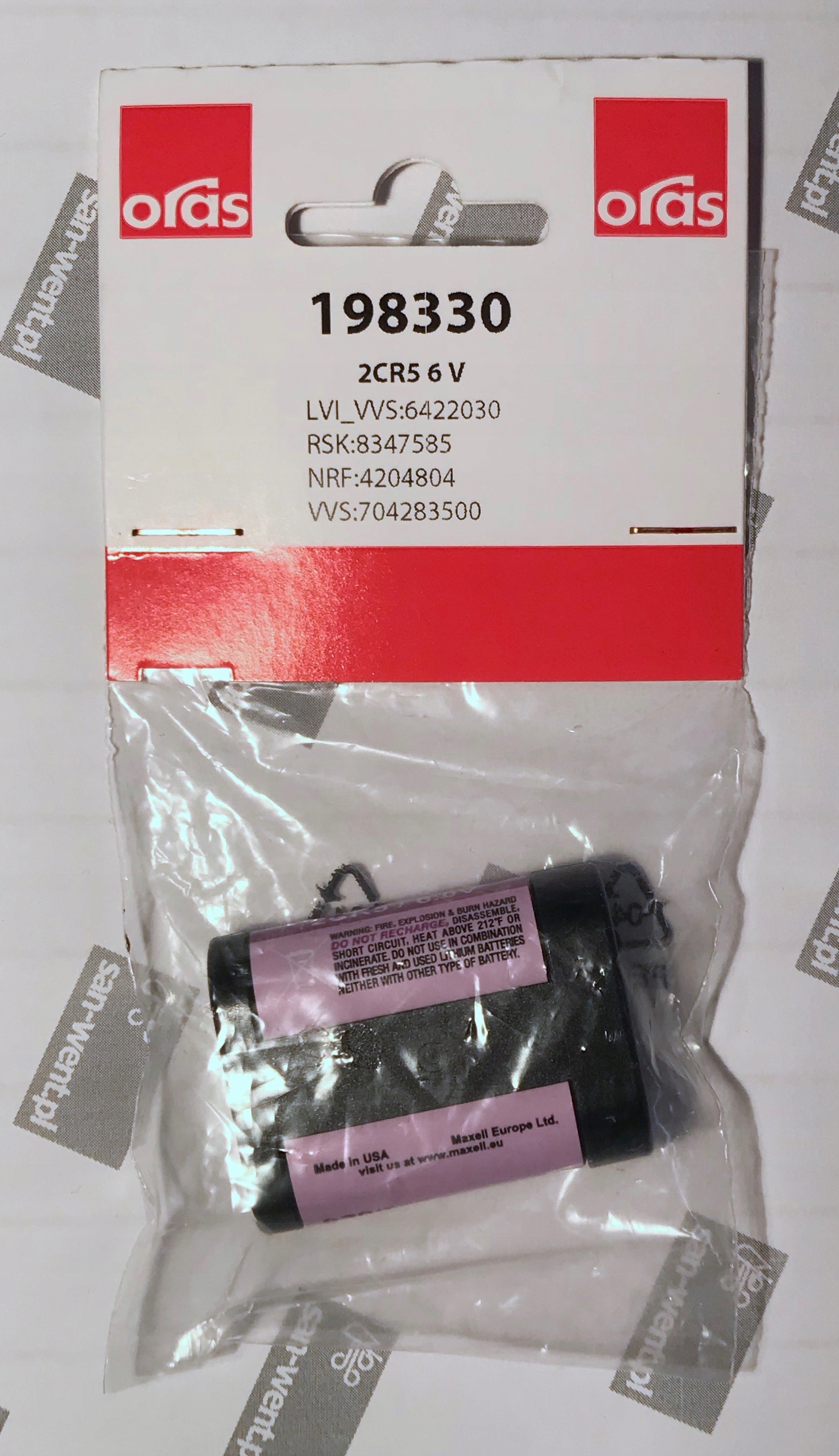 ORAS ELCRA 198330 LITOWA batéria 6v Maxell