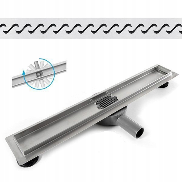 Sprchový žľab - Rotačné lineárne odtok 360 stupňov 8 vzorov 90cm