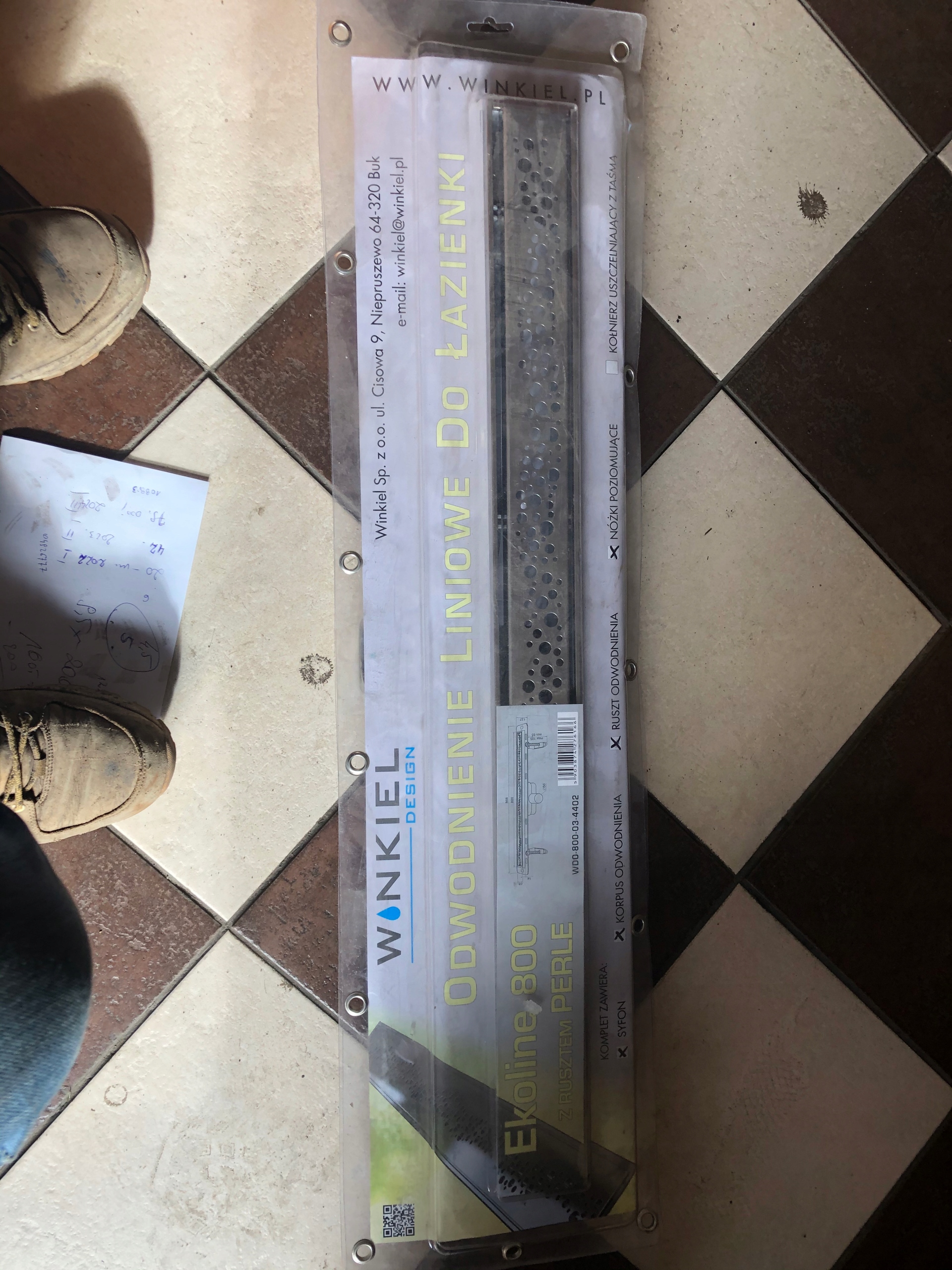 Sprchový žľab - Lineárny Outflow 800 Rawiplast Ekolin Grid Perle