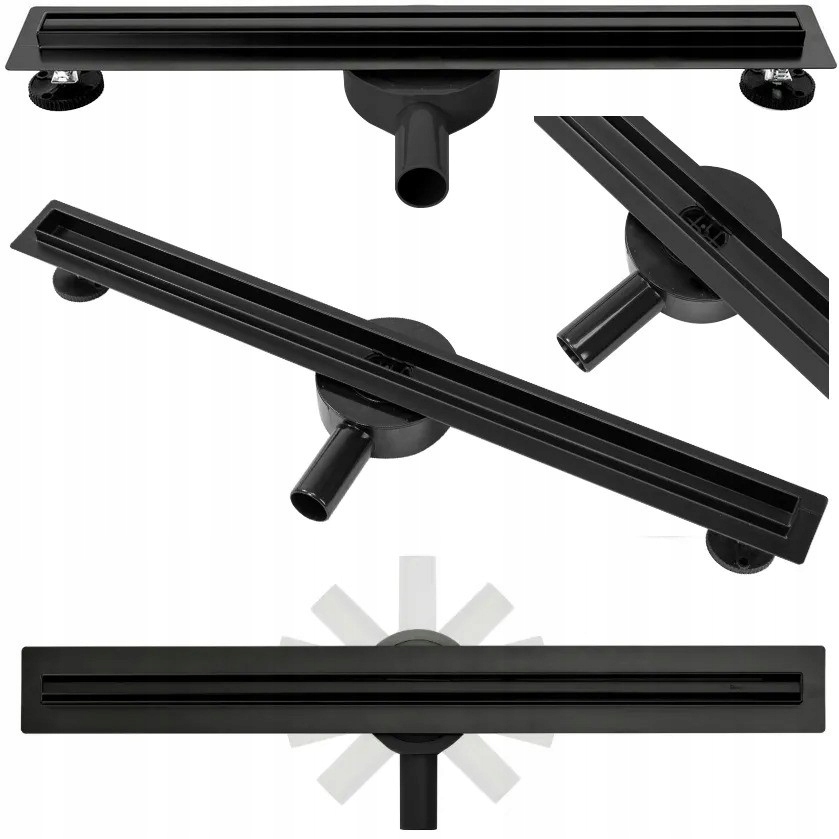 Sprchový žľab odtok - NEO Pro Slim Black Black 100 cm čiara