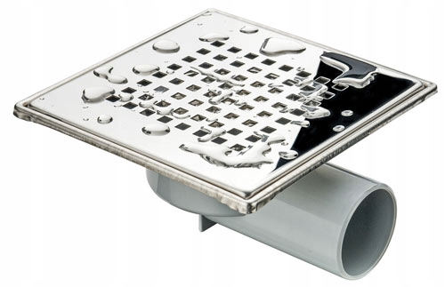 Sprchový žľab odtok - Axus Square Výtok 15 cm x 15 cm lesklý chróm