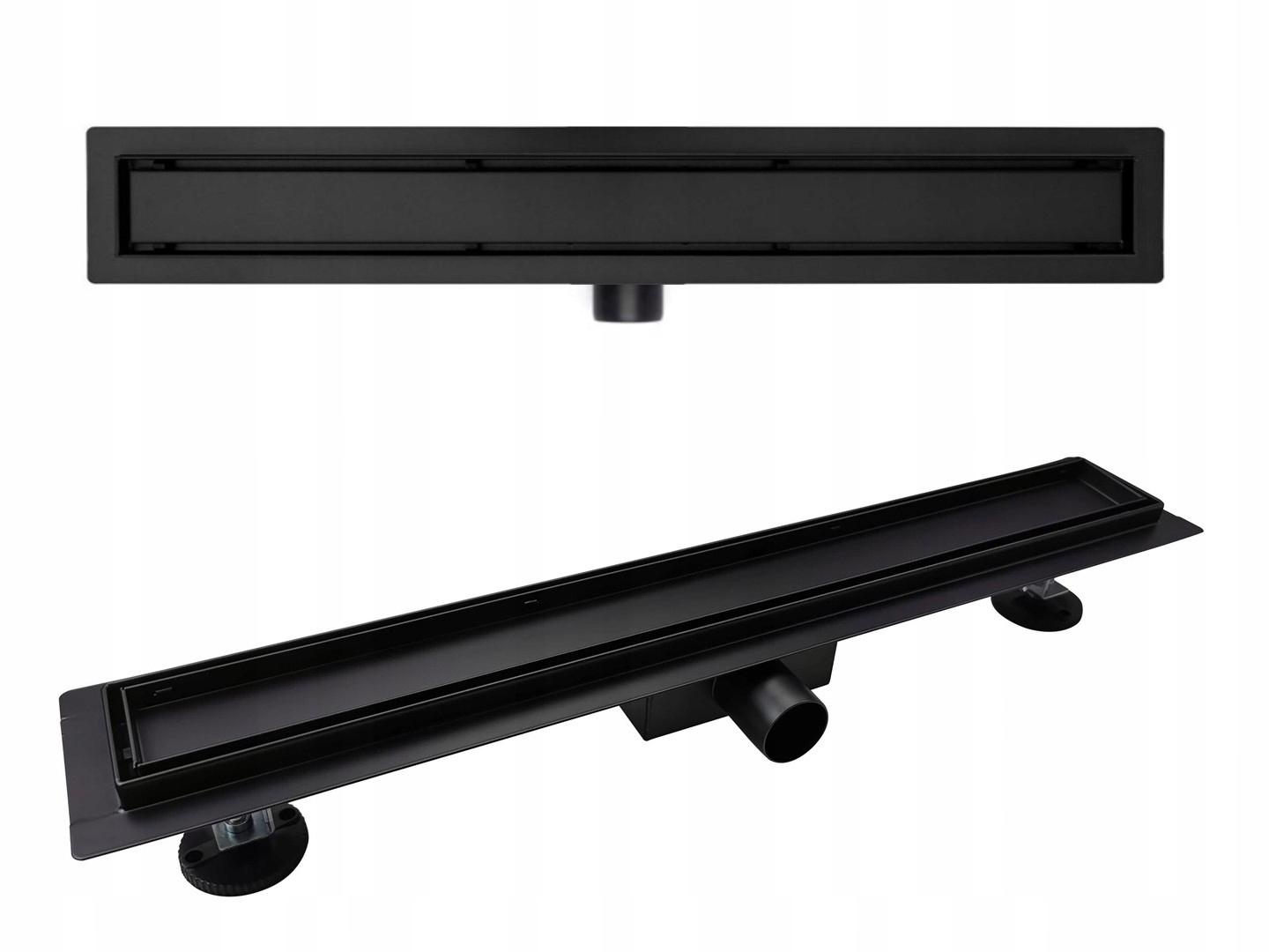 Sprchový žľab odtok - Black Matt 90 cm odtok - čierny dvojitý
