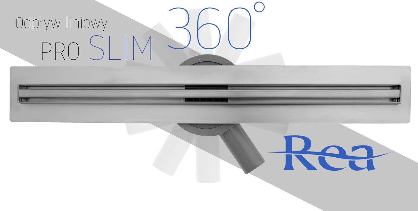 Sprchový žľab - Lineárny odtok Rea PRO SLIM 90 cm sifón 360