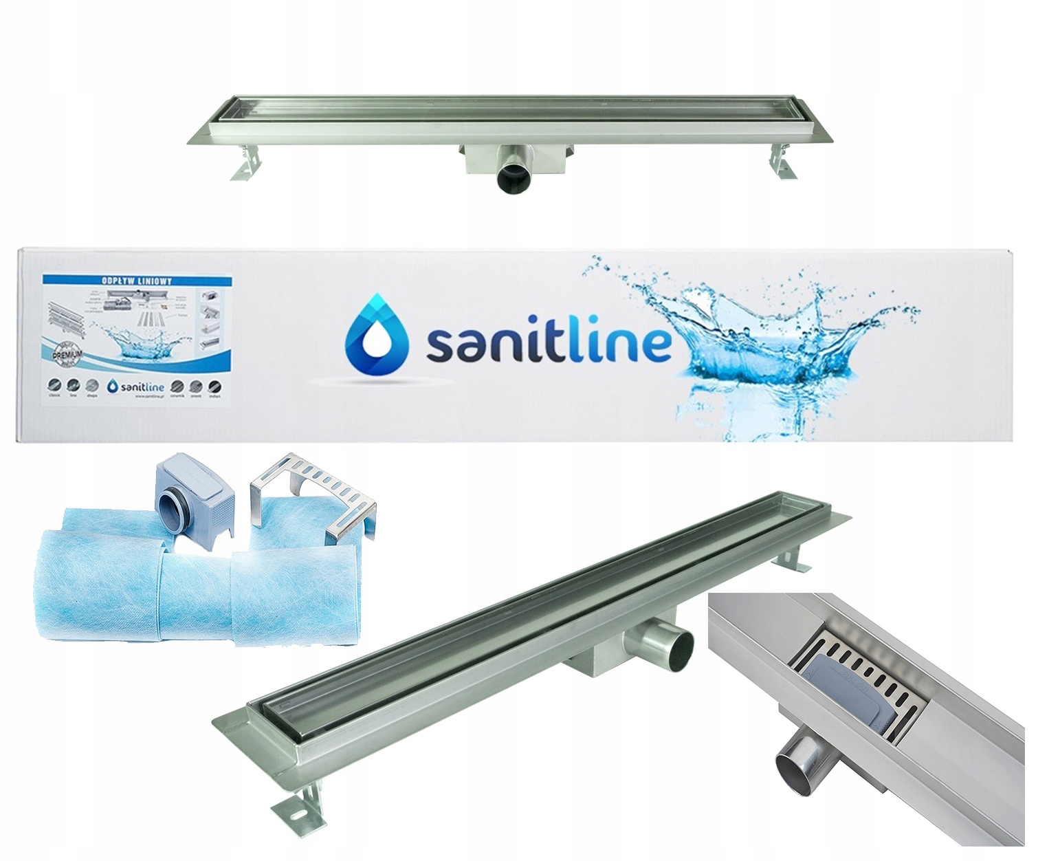 Sprchový žľab odtok - Lineárne odtok sanitline keramiky 70 cm pod tanierom