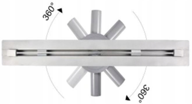 Sprchový žľab - Lineárny odtok Slim Low Rotary Siphon 360 90cm