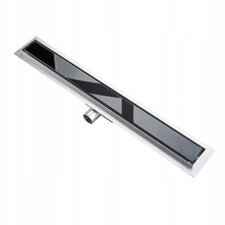 Sprchový žľab - Elegantný 700 lineárny odtok - sklenený rošt, čierny