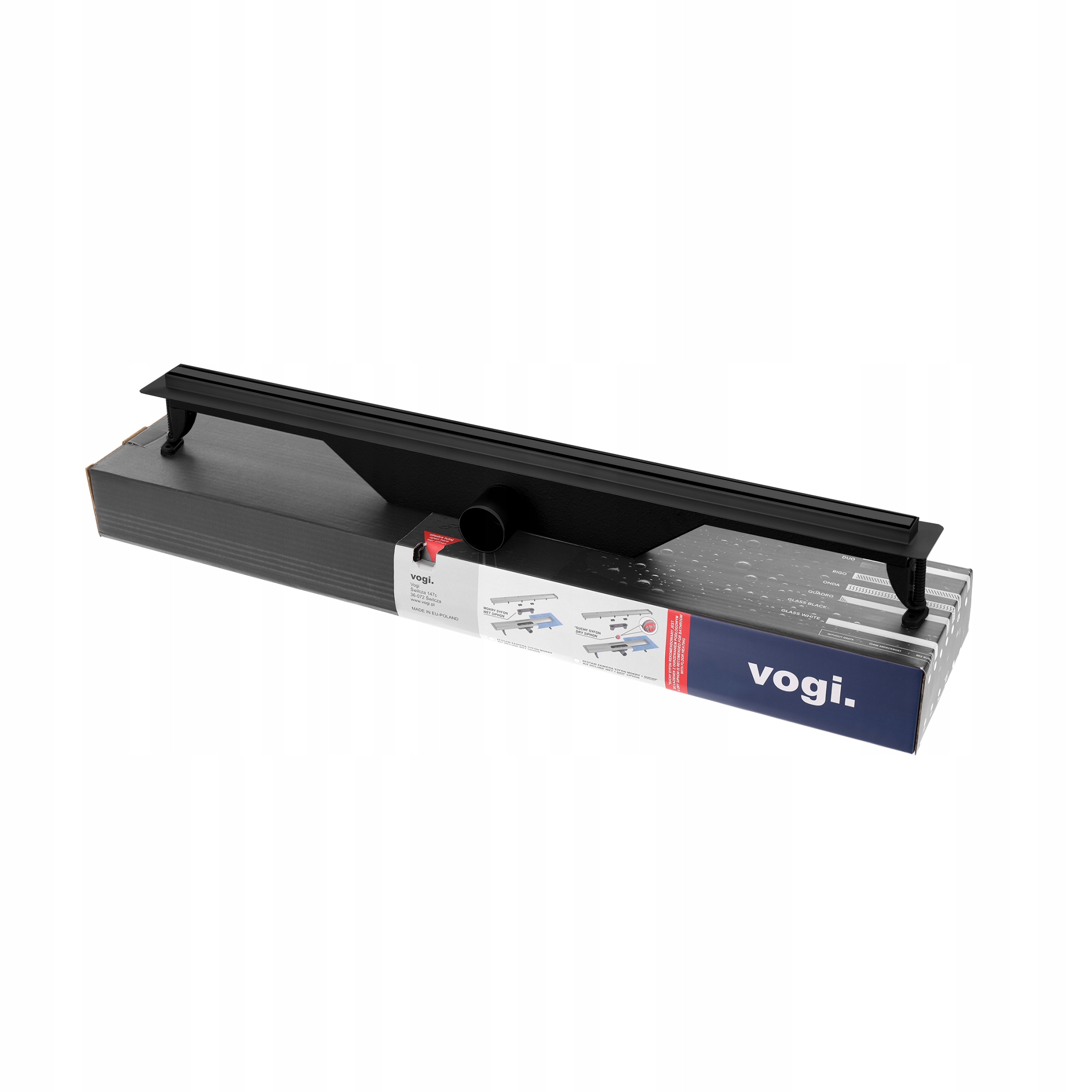 Sprchový žľab odtok - Vogi Line of Vogi Ultra Slim Black - 90 cm