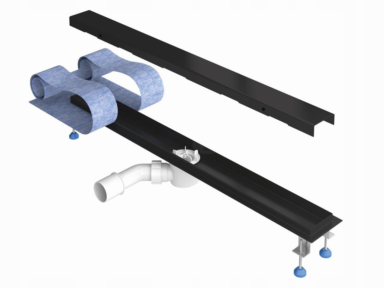 Sprchový žľab - Lineárne odliv W-Premium Black 80cm Prestige