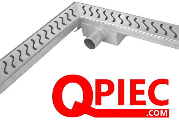 Sprchový žľab - Rohový odtok 90cm Inox - vlna cover