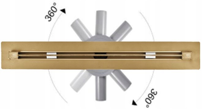 Sprchový žľab - Outflow Dehydration Gold Rotary Matt Slim 120