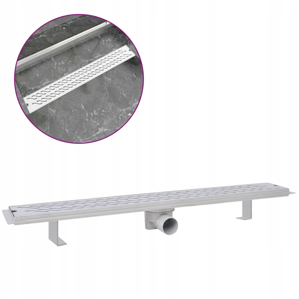 Sprchový žľab odtok - Lineárny odtok sprchy, vlny, 830 x 140 mm, St