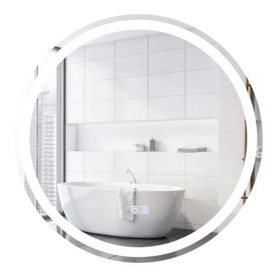 Okrúhle LED kúpeľňové zrkadlo s priemerom 60 cm
