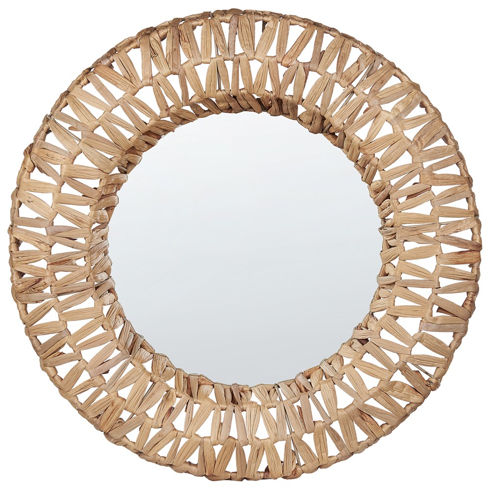 Okrúhle nástenné zrkadlo v pletenom ráme ⌀ 58 cm n