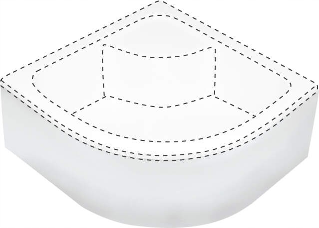 Sprchová vanička - Polovičná sprchovacia zásobník 90 cm Deante Deante Deep White