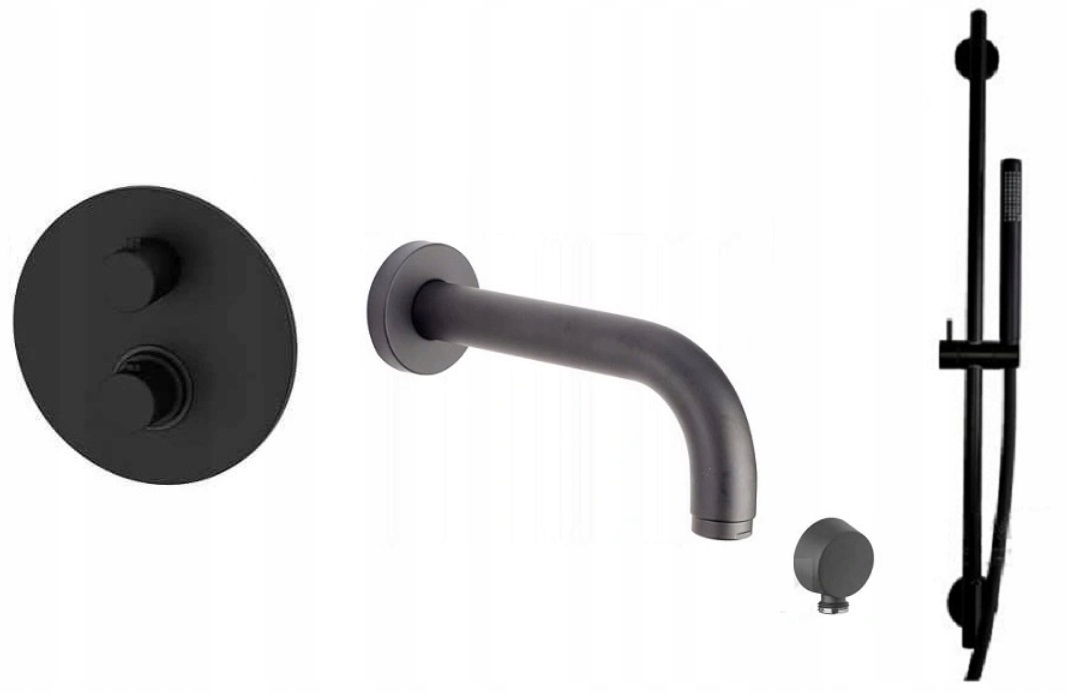 Podomietková batéria - Paffoni Light Bathtone Bathtone Set Black Mat