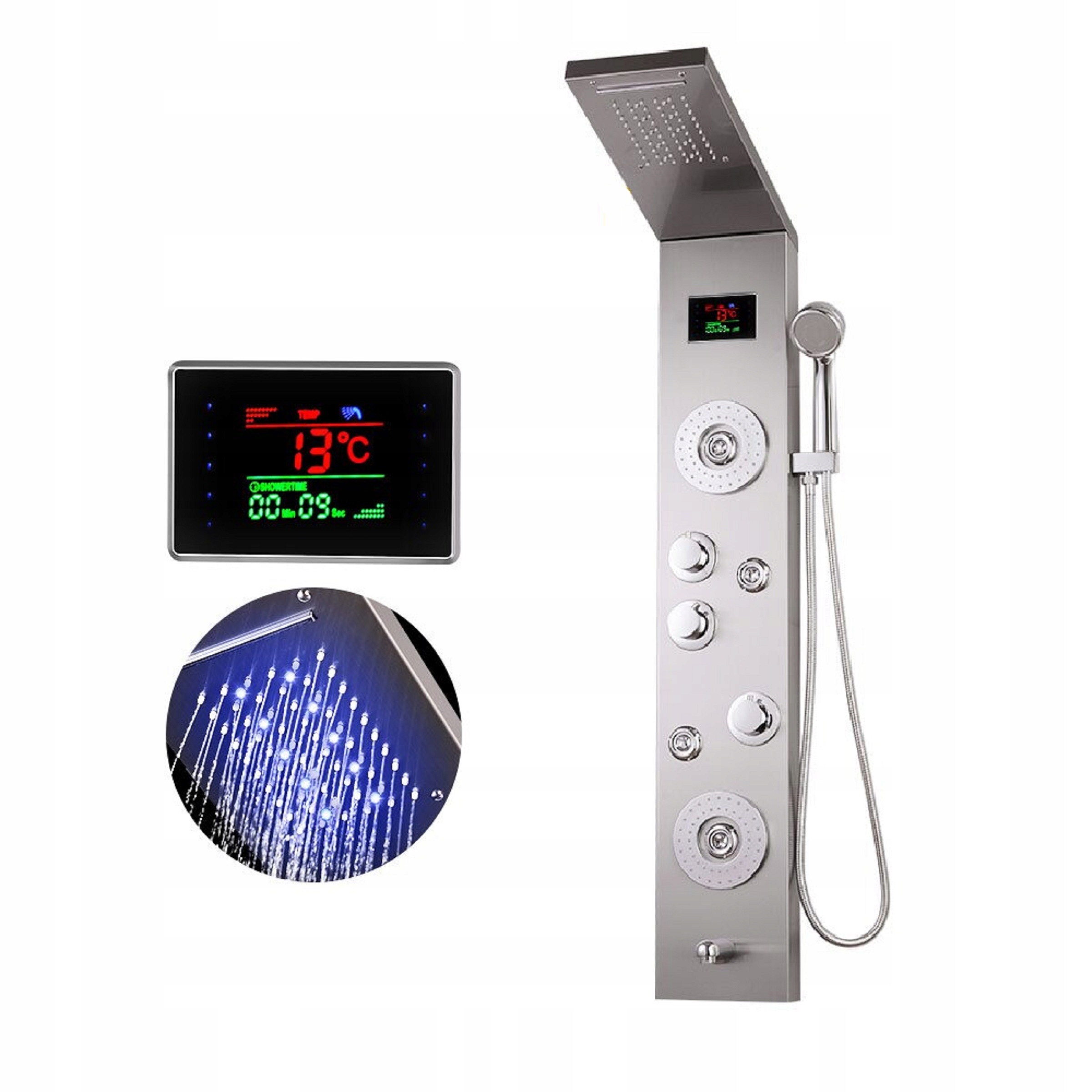 Sprchový panel - LED sprchový panel Waterfall hydromasáž termostat