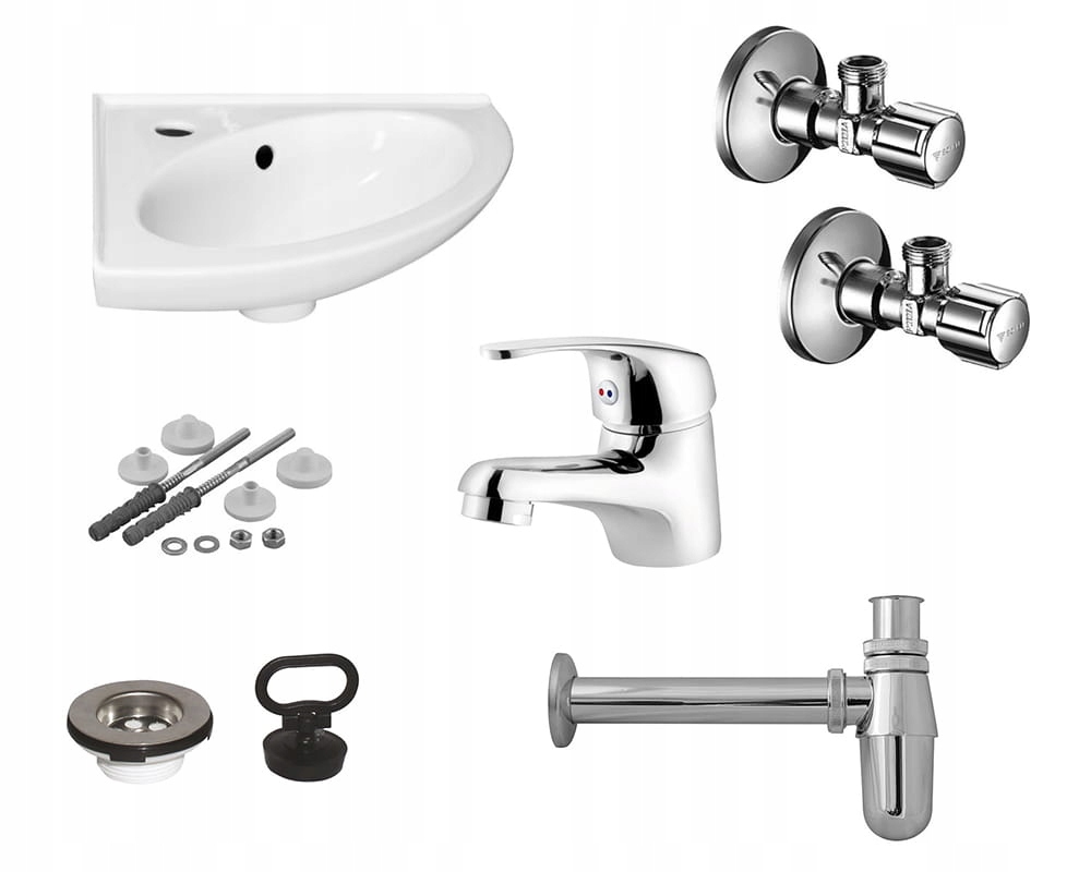 Umývadlo - Full Set: Corner Washbasin, Batéria, ventily