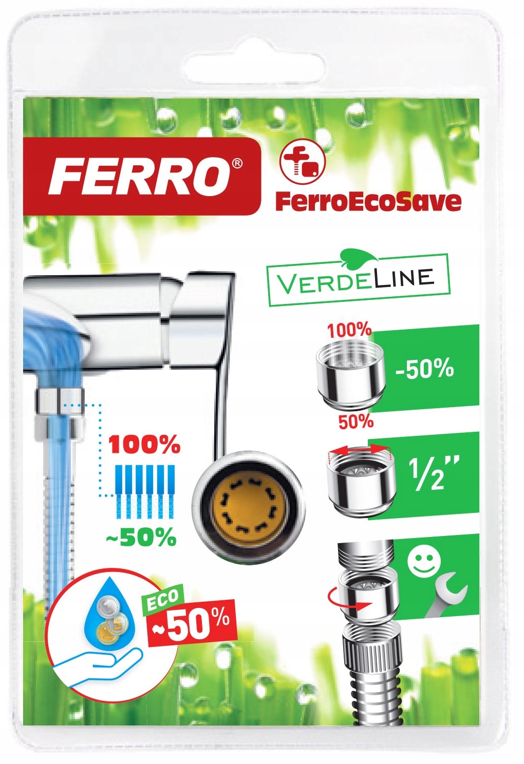 Umyvadlová batéria - Obmedzovač odtoku vody 50% Úspora