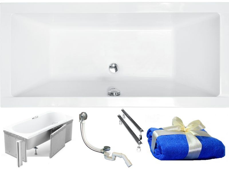 Vaňa - PMD Besco Quadro Vaňa 165x75 + Syfon + Housing