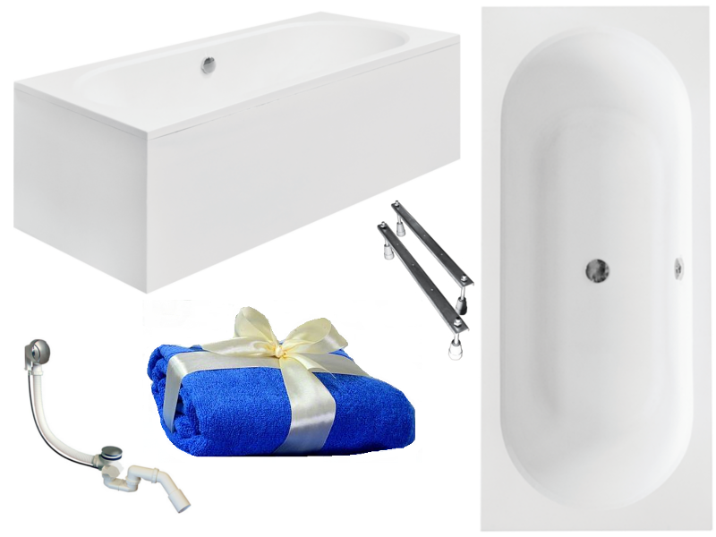 Vaňa - PMD Besco Vitae vaňa 180x80 + bývanie Sifón Legs