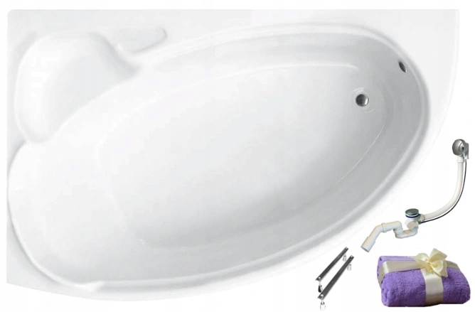 Vaňa - PMD Finezja rohová 155x95 + sifón + nohy