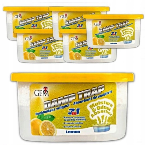 Pohlčovač vlhkosti - ABSORBTOR VLHKOSTI Gem Dehumidifier Lemon 400ml x 6