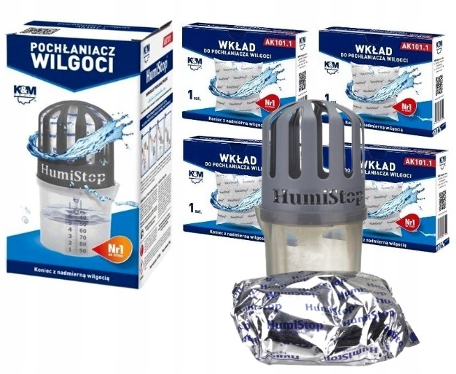 Pohlčovač vlhkosti - Vlhký absorbér K&M Humistop + 4 vložky
