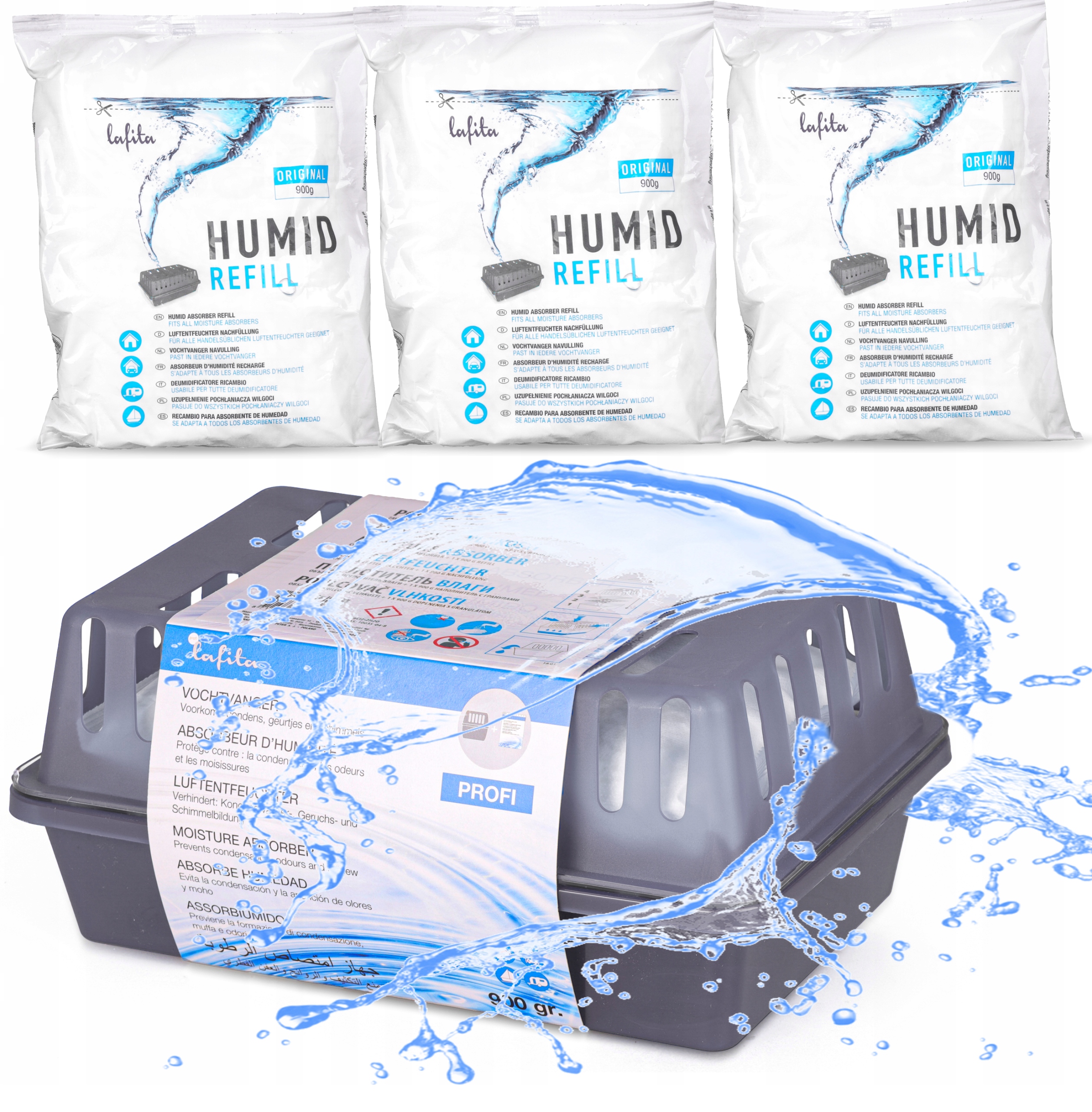 Pohlčovač vlhkosti - Vlhký odvlhčovač vzduchu absorbér +vložka 3x