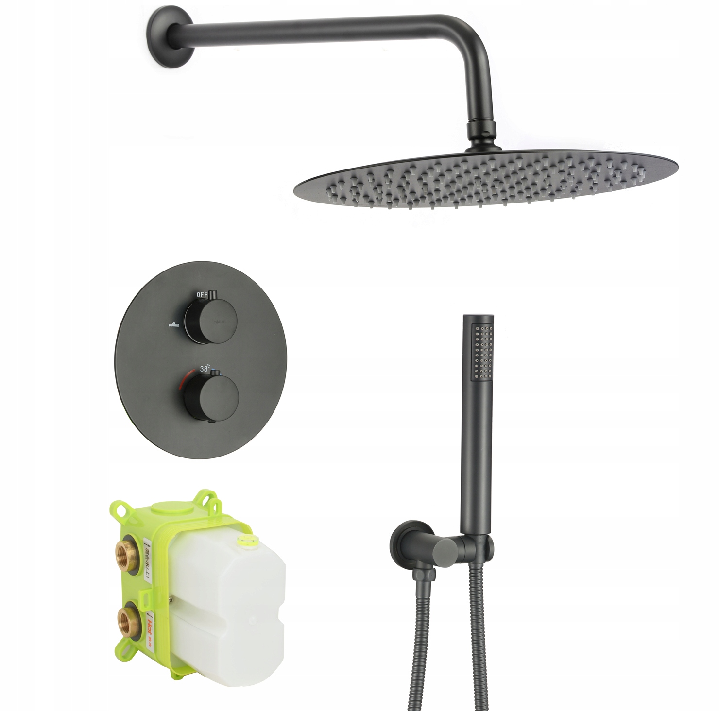 Sprchová súprava - V jednej rovine s sprchový termostat KIT BLACK
