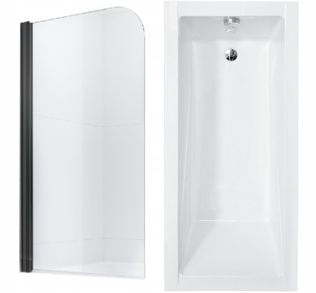 Vaňa - Poľská vaňa 160x70 kabína + čierna obrazovka + sifón