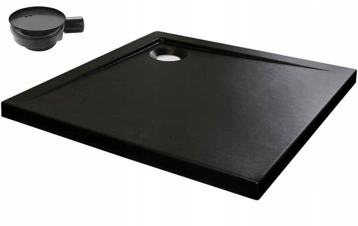 Sprchová vanička - POĽSKÝ TRAY BLACK STONE ŠTRUKTÚRA 100x100