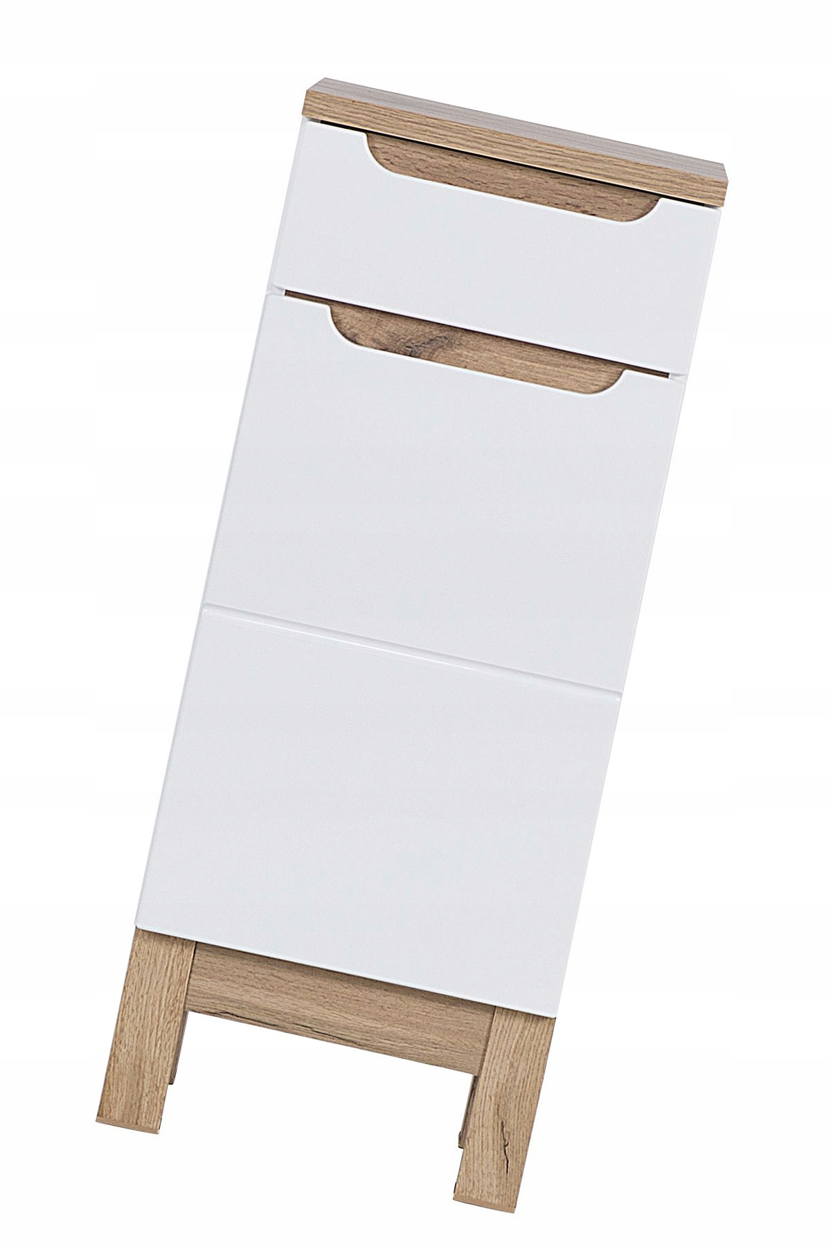Kúpelňová skrinka - Bočná skrinka kúpeľňa stojaca skrini = WHITE LESK