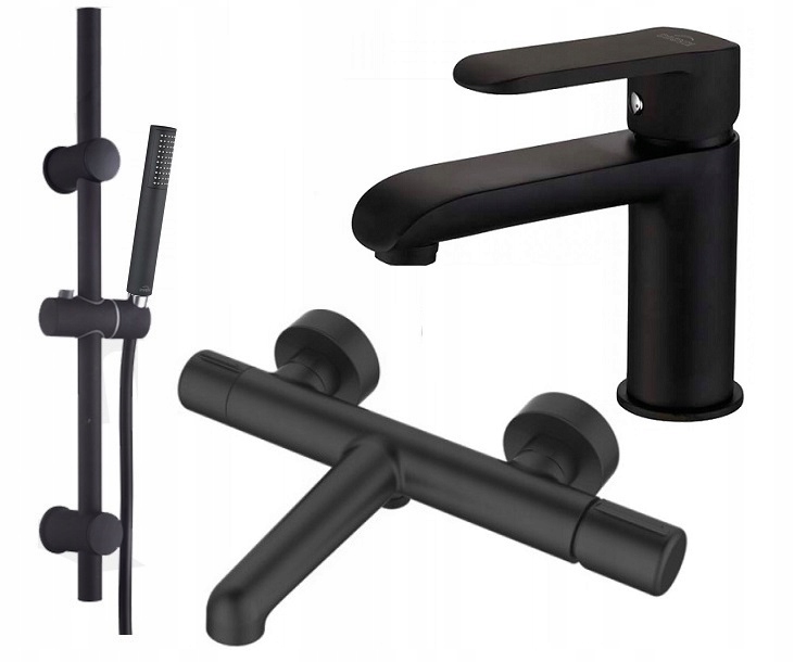 Vaňová batéria - Pritt Bath Basin Black + sprcha