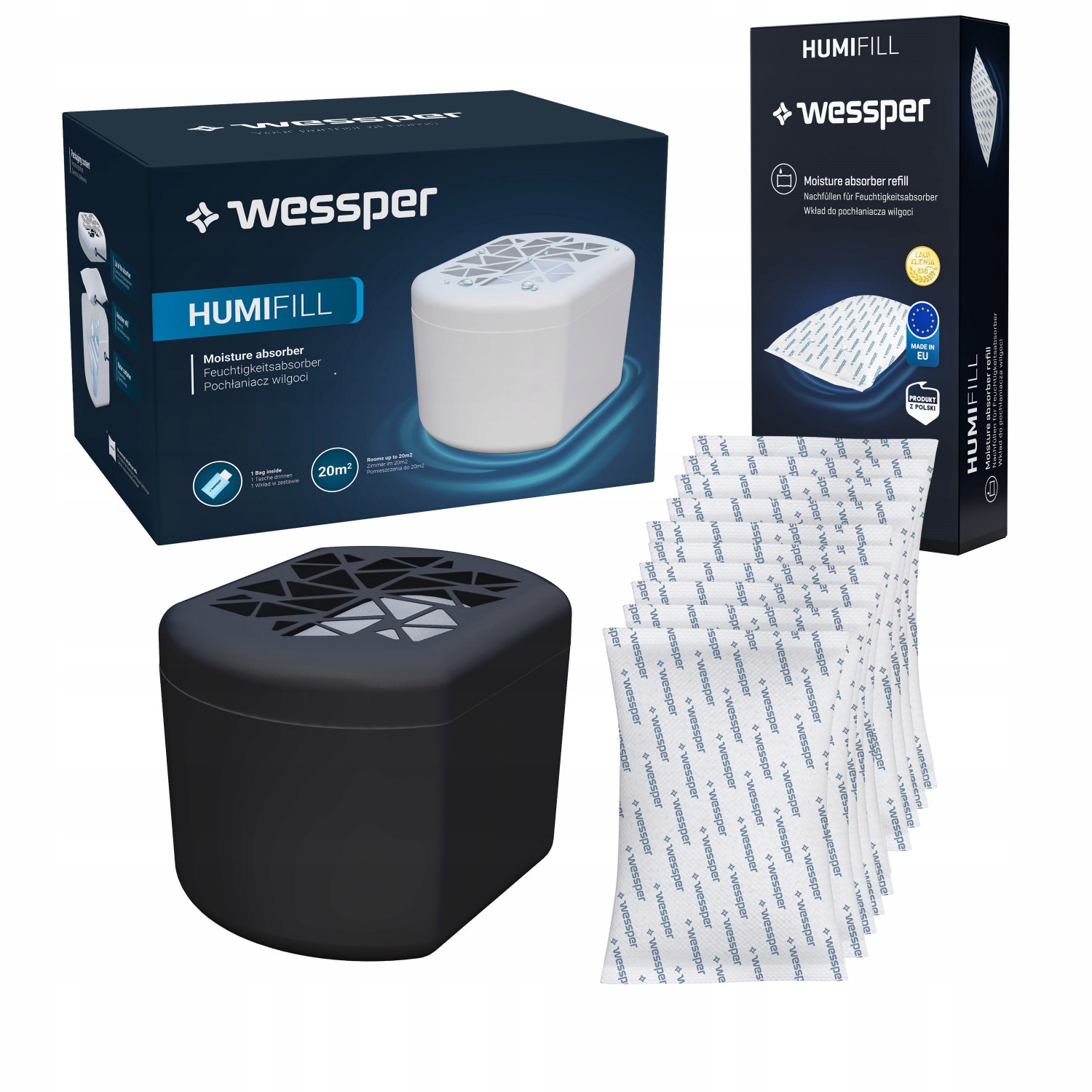 Pohlčovač vlhkosti - Za vlhkosť s absorbérom 10x čierna vložka