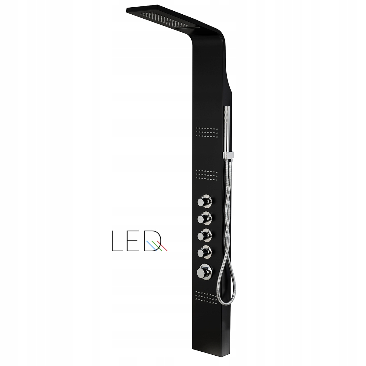 Sprchový panel - Corsano LED A013 sprchový panel Black termostat.
