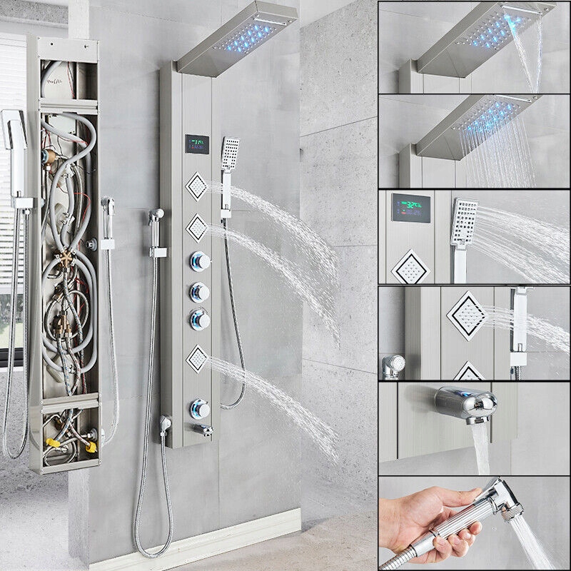 Sprchový panel - Stĺpkový panel z nehrdzavejúcej ocele LED