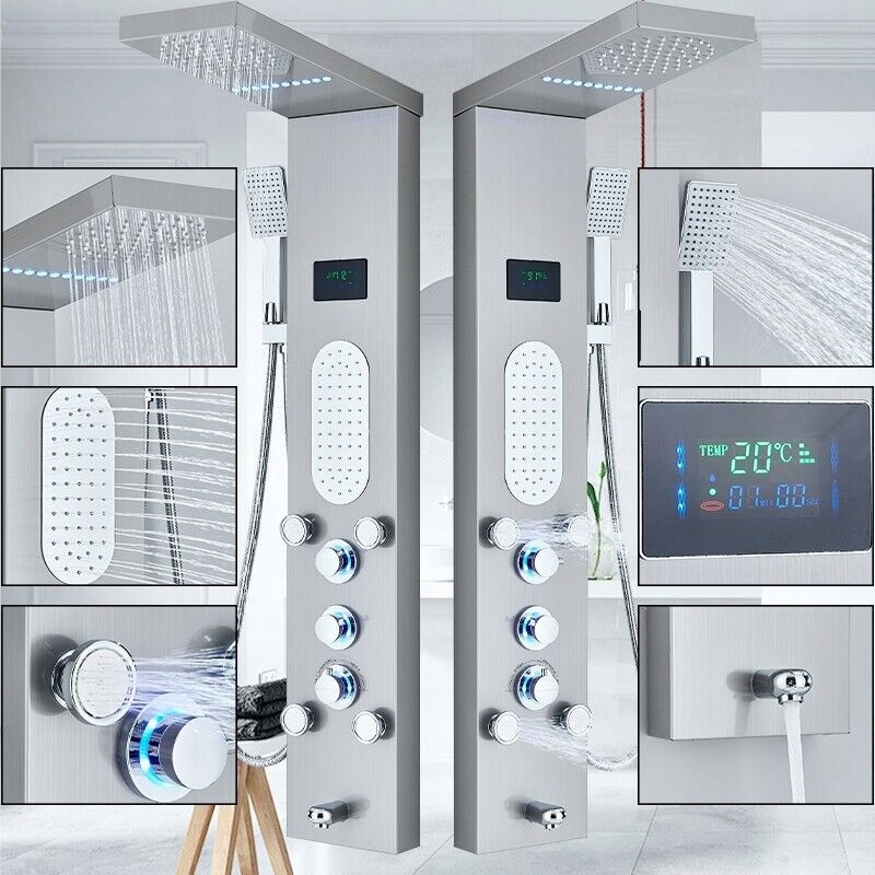 Sprchový panel - Masáž na sprchovací panel z nehrdzavejúcej ocele LED
