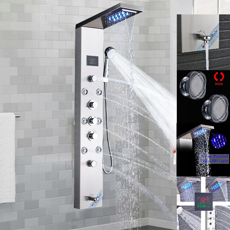 Sprchový panel - Sada LED sprchovacieho panela z nehrdzavejúcej ocele