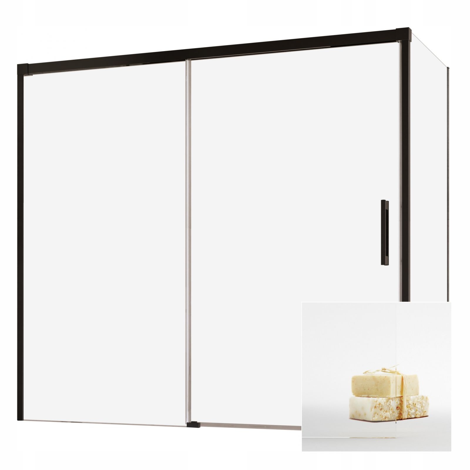 Vaňová zástena - Idea Black DWJ+S Heads 160x70 L Ultraclear Glass